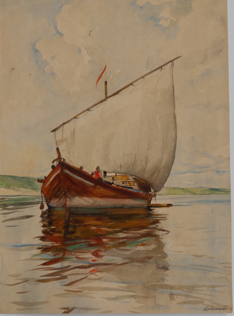 Волга под Симбирском. Косовая под парусом. 1925.jpg